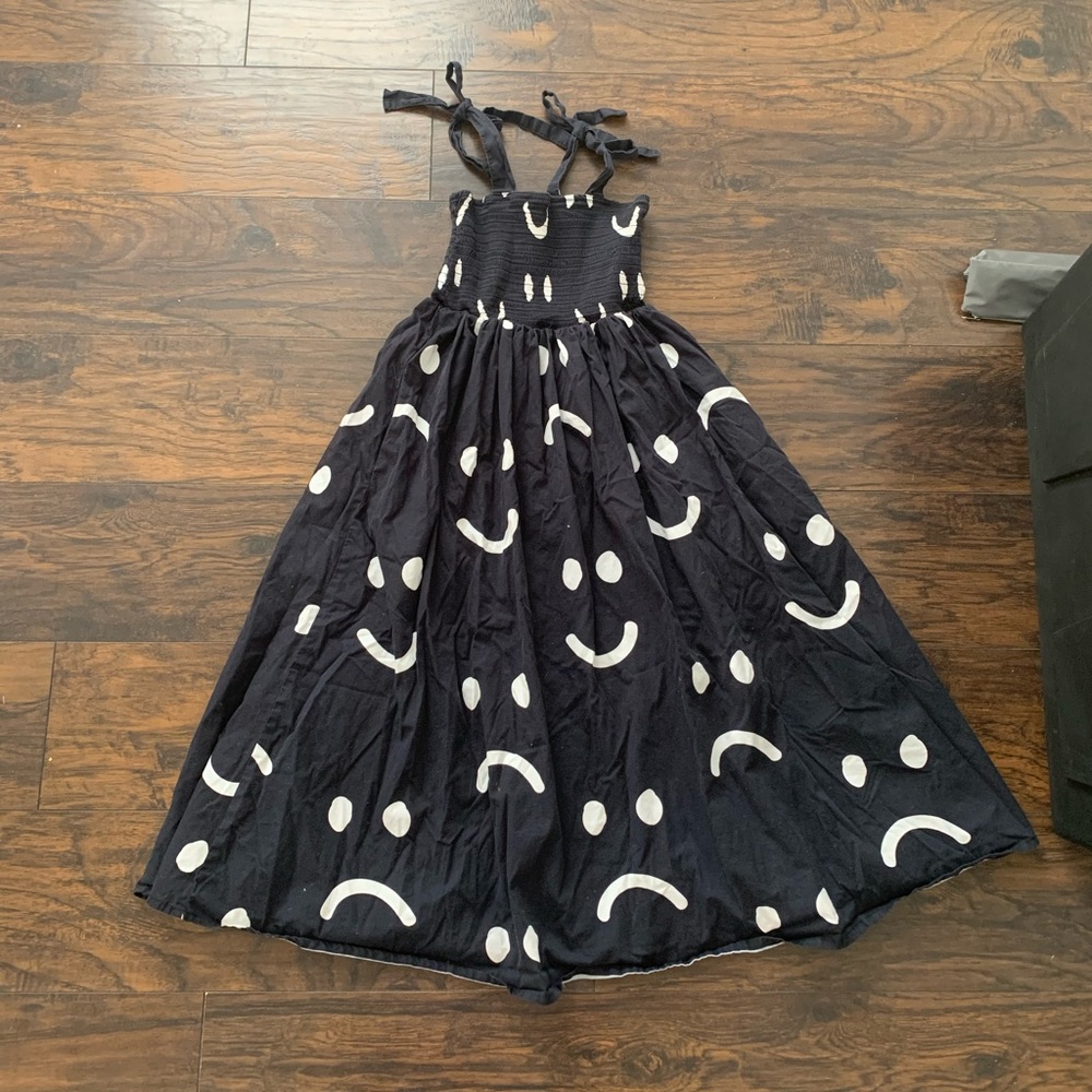 Lazy Oaf Happy Sad Black Smocked Dress